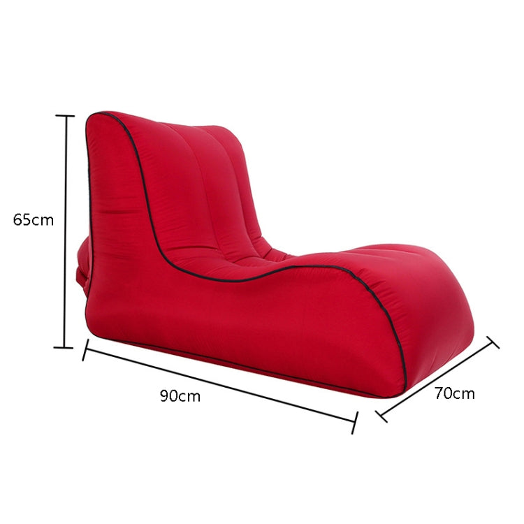 Frendorf | BB1803 Faltbares Tragbares Aufblasbares Sofa Einzelsitz Outdoor Aufblasbarer Sitz, Größe: 90 x 70 x 65cm (Rotwein)