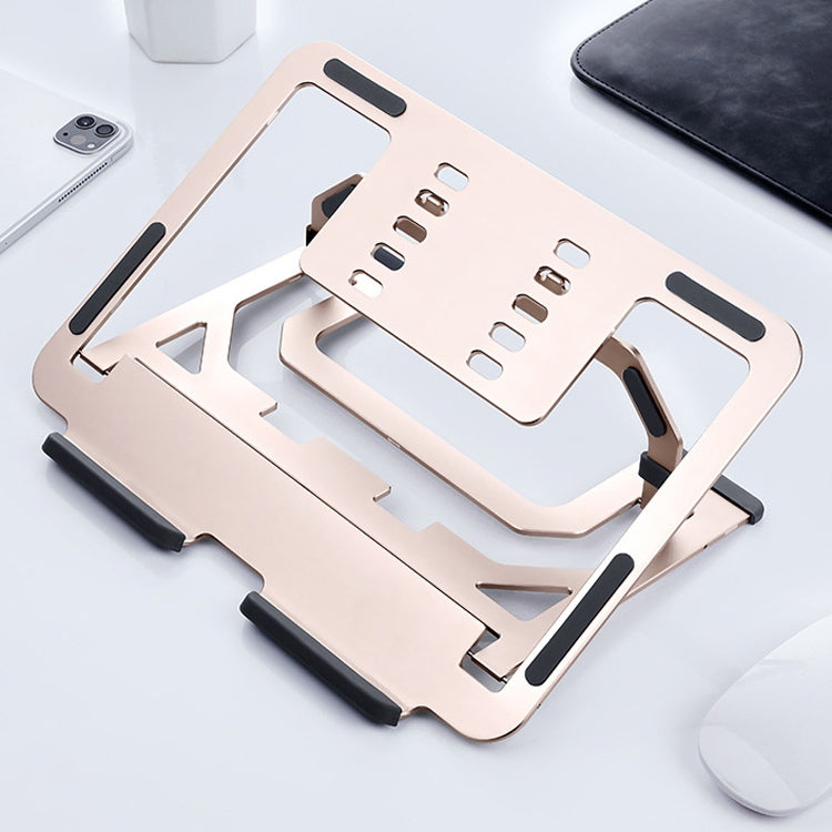 Frendorf | LH-T610 Aluminiumlegierung Laptop Halterung Faltbare Hebende Desktop Kühlhalterung (Roségold)