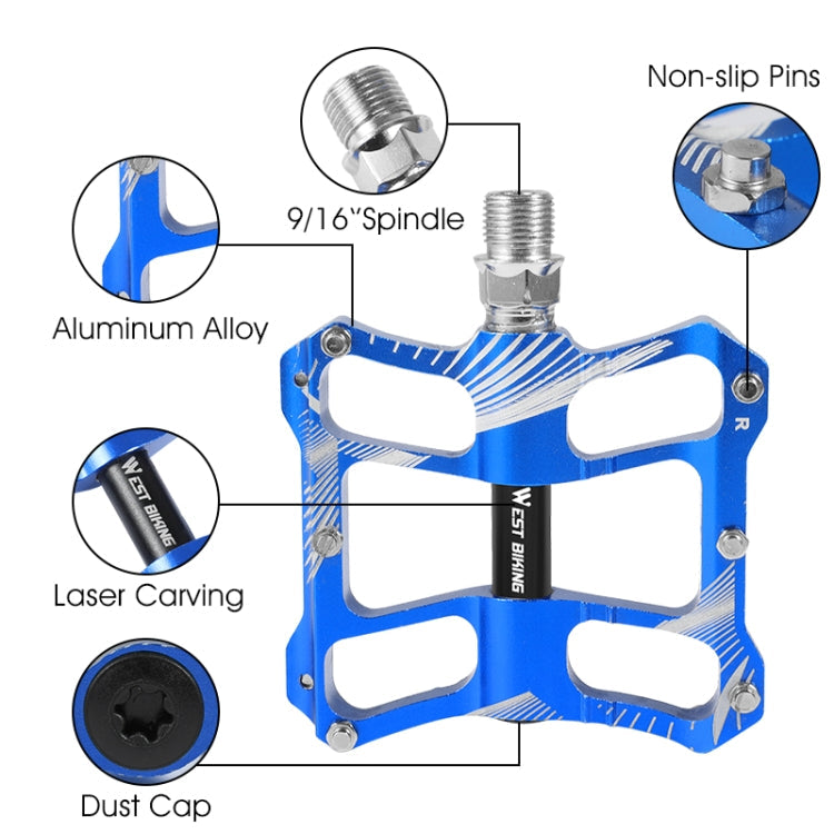 Frendorf | WEST BIKING YP0802080 Fahrrad Aluminiumlegierung Pedal Fahrfußpedal Fahrrad Zubehör (Blau)