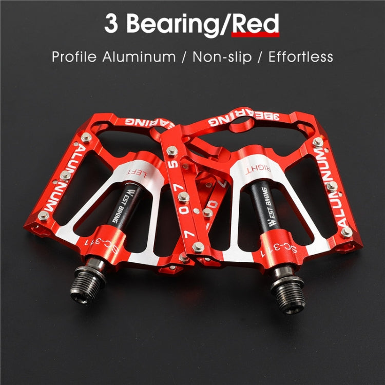 Frendorf | 1 Paar WEST BIKING YP0802083 Mountainbike Aluminiumlegierung Pedal Leichtgewicht Lager Fußpedal (Rot)