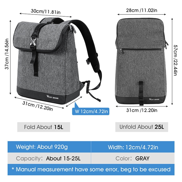 Frendorf | WEST BIKING YP0707259 Fahrrad Fahrregal Taschen Kamel Tasche Multifunktional Mountainbike Computer Rucksack (Grau)