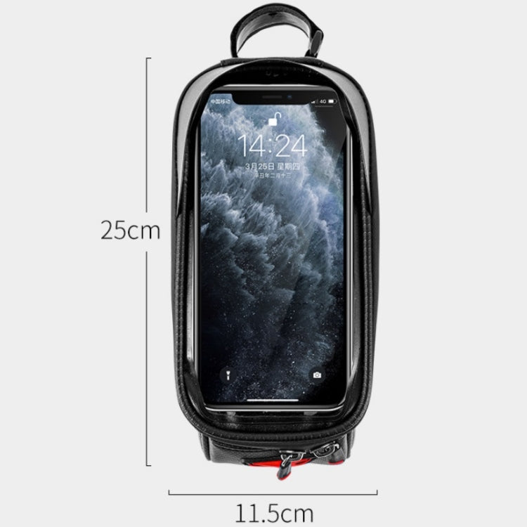 Frendorf | WEST BIKING 7 Zoll Fahrrad Oberrohr Vorderes Hartschalenetui Touchscreen Wasserdicht Reitausrüstung Tasche (Schwarz)
