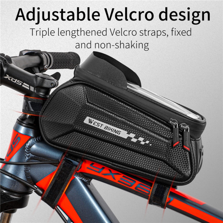 Frendorf | WEST BIKING 7 Zoll Fahrrad Oberrohr Vorderes Hartschalenetui Touchscreen Wasserdicht Reitausrüstung Tasche (Schwarz)