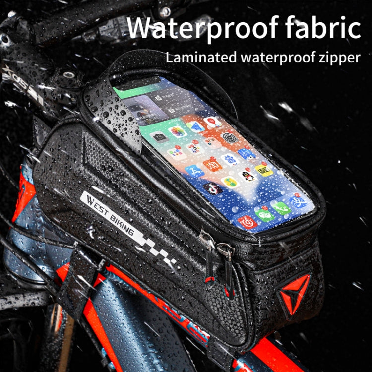 Frendorf | WEST BIKING 7 Zoll Fahrrad Oberrohr Vorderes Hartschalenetui Touchscreen Wasserdicht Reitausrüstung Tasche (Schwarz)