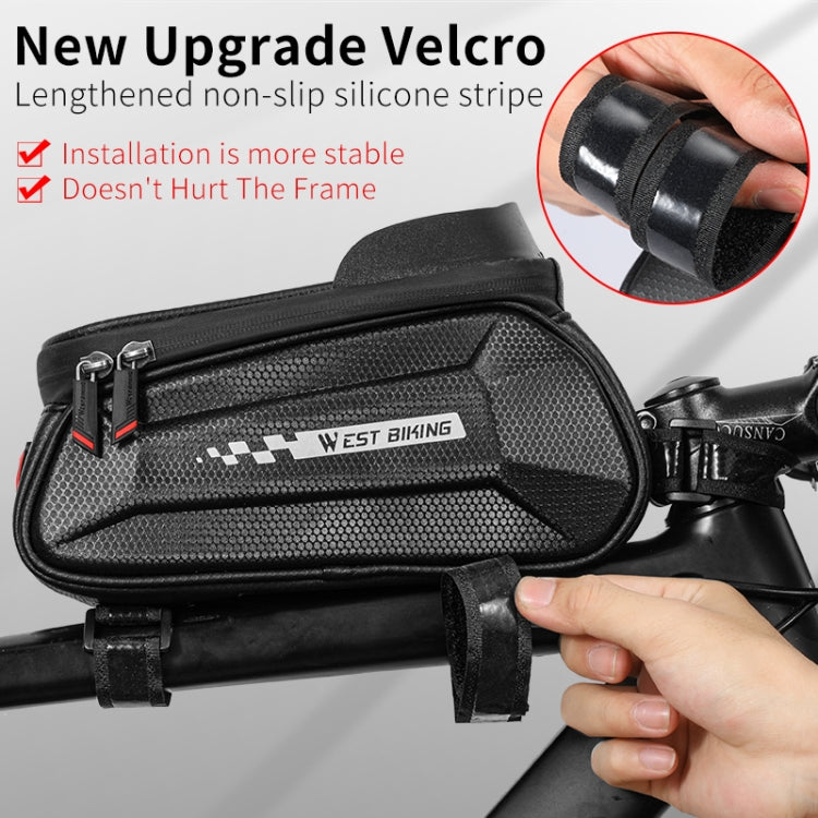 Frendorf | WEST BIKING 7 Zoll Fahrrad Oberrohr Vorderes Hartschalenetui Touchscreen Wasserdicht Reitausrüstung Tasche (Schwarz)