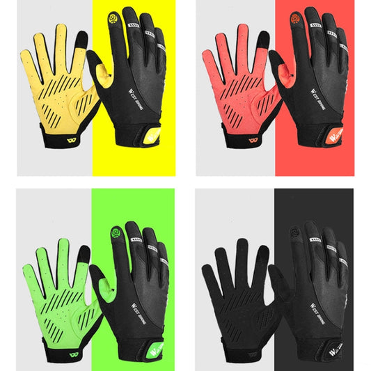 Frendorf | WEST BIKING YP0211209 Fahrradhandschuhe Stoßdämpfer Anti-Rutsch Touchscreen-Handschuh, Größe: M(Gelb Schwarz)