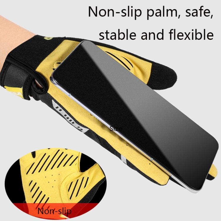 Frendorf | WEST BIKING YP0211209 Fahrradhandschuhe Stoßdämpfer Anti-Rutsch Touchscreen-Handschuh, Größe: L(Gelb Schwarz)