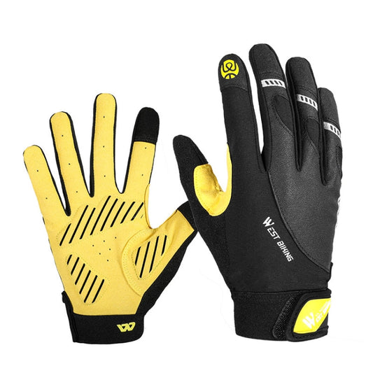 Frendorf | WEST BIKING YP0211209 Fahrradhandschuhe Shock Absorber Anti-Rutsch Touchscreen-Handschuh, Größe: XL(Gelb Schwarz)