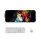 Frendorf | 300x800x4mm F-01 Gummi Wärmeübertragungs RGB Leuchtend Rutschfester Mauspad (Bunter Löwe)