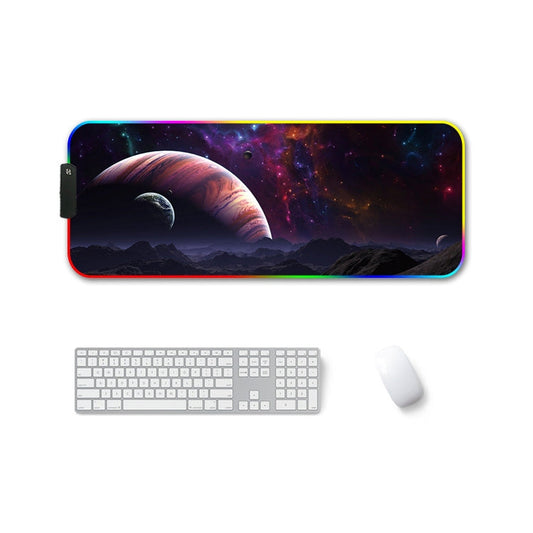Frendorf | 350x900x4mm F-01 Gummi Thermo-Transfer RGB Leuchtende Rutschfeste Mauspad (Vast Starry Sky)