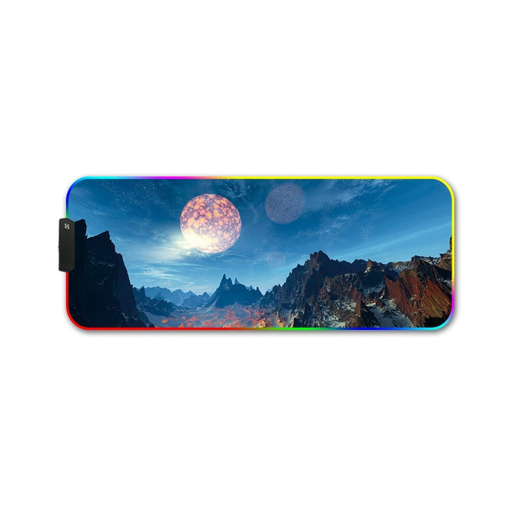 Frendorf | 400x900x4mm F-01 Gummi Thermotransfer RGB Leuchtende Rutschfeste Mauspad (Snow Peak)
