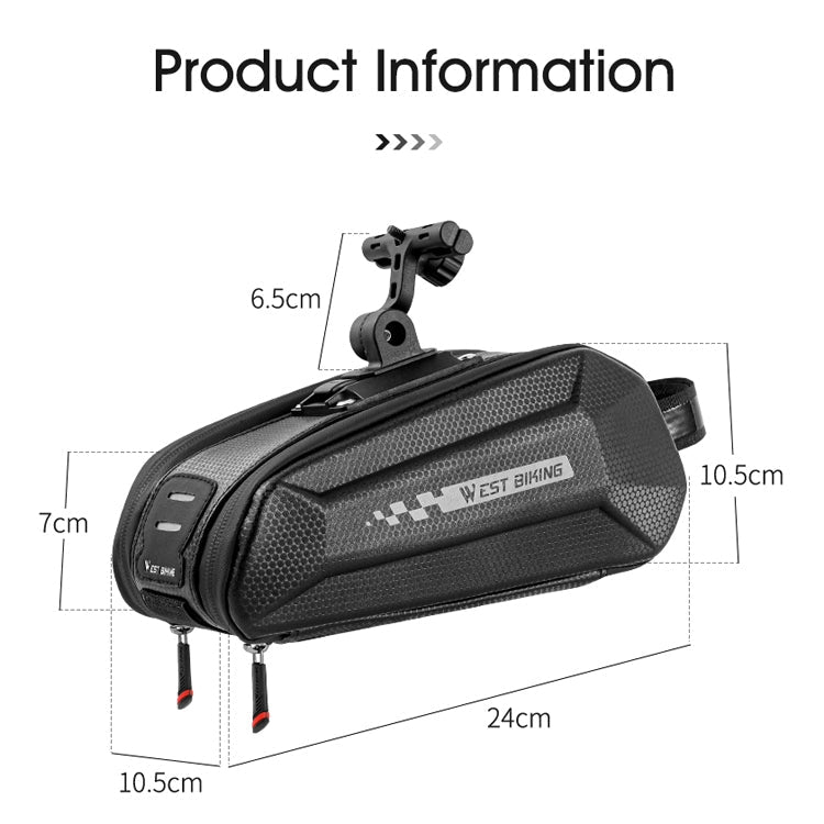 Frendorf | 1.8L West Biking Cycling Tail Bag Fahrrad Hartschalen Tasche Schnellverschluss Halterung Tasche Silikon Rutschfest Große Kapazität Tail Bag (Schwarz)