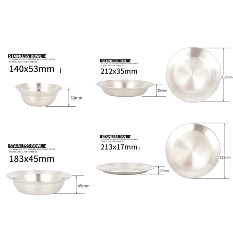 Frendorf | 16 PCS / Set CLS Outdoor Edelstahltischgeschirr Tragbares Camping Abendessen Schüssel Teller Set