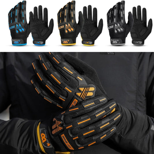 Frendorf | WEST BIKING YP0211208 Fahrhandschuhe Motorradhandschuhe Langfinger Rutschfeste Touchscreen-Handschuhe, Größe: M(Schwarz Orange)