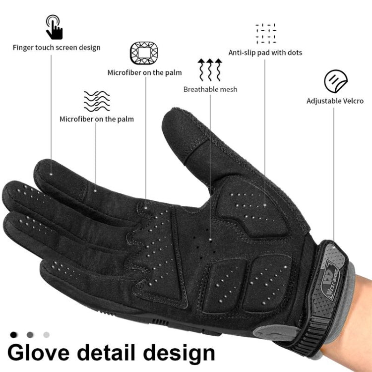 Frendorf | WEST BIKING YP0211208 Fahrhandschuhe Motorrad Fahrrad Langfinger Rutschfeste Touchscreen-Handschuhe, Größe: L (Schwarz Orange)