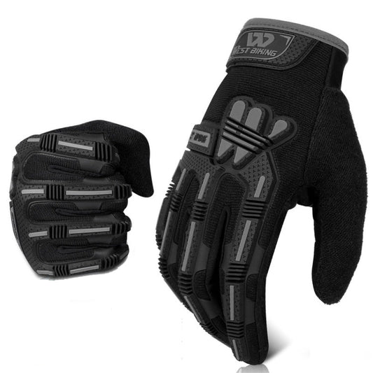 Frendorf | WEST BIKING YP0211208 Fahrhandschuhe Motorrad Fahrrad Langfinger Rutschfeste Touchscreen-Handschuhe, Größe: XL (Schwarz)