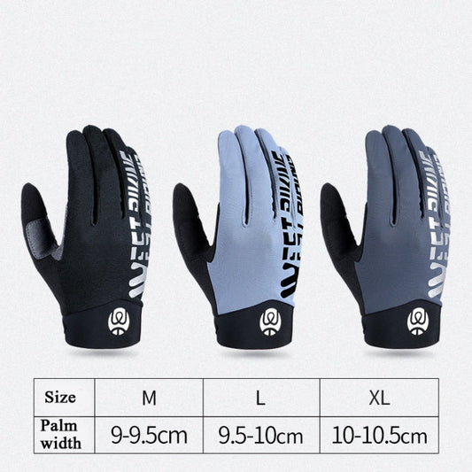 Frendorf | WEST BIKING YP0211214 Langfinger Stoßdämpfung Rutschfeste Touchscreen-Handschuhe Fahrradsporthandschuhe, Größe: L(Grau)
