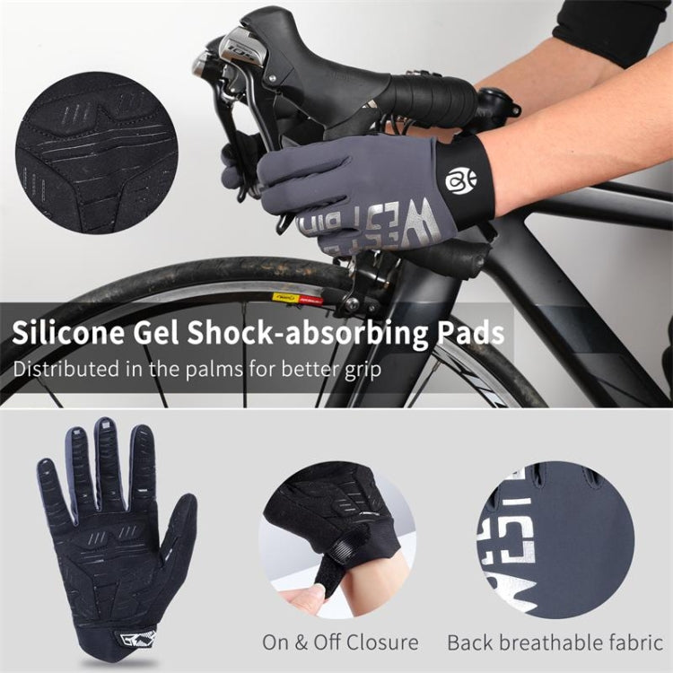 Frendorf | WEST BIKING YP0211214 Langfinger Shock Absorption Rutschfeste Touchscreen Handschuhe Radfahren Sporthandschuhe, Größe: L(Schwarz)