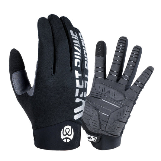 Frendorf | WEST BIKING YP0211214 Langfinger Shock Absorption Rutschfeste Touchscreen Handschuhe Fahrradsporthandschuhe, Größe: XL (Schwarz)