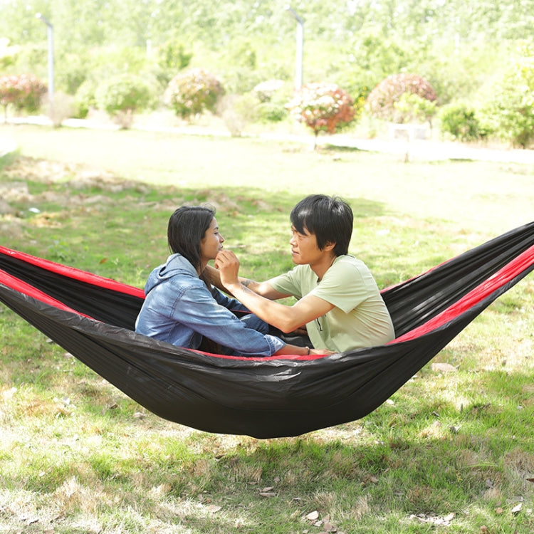 Frendorf | Outdoor-Hängematte Nylon Fallschirmstoff Reise Camping Schwinge, Stil: 3m x 2m (Schwarz+Grau)