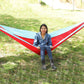 Frendorf | Outdoor-Hängematte Nylon Fallschirmstoff Reise Camping Schwinge, Stil: 3m x 2m (Rot+Himmelblau)