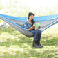 Frendorf | Outdoor Hängematte Nylon Fallschirmstoff Reise Camping Schaukel, Stil: 3m x 2m (Königsblau+Dunkelgrau)