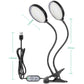 LED Pflanzenwachstumslampe USB Fernbedienung Clip wasserdicht Vollspektral natürliches Weiß Setzling Pflanzenlicht, Leistung: 45W Drei Köpfe