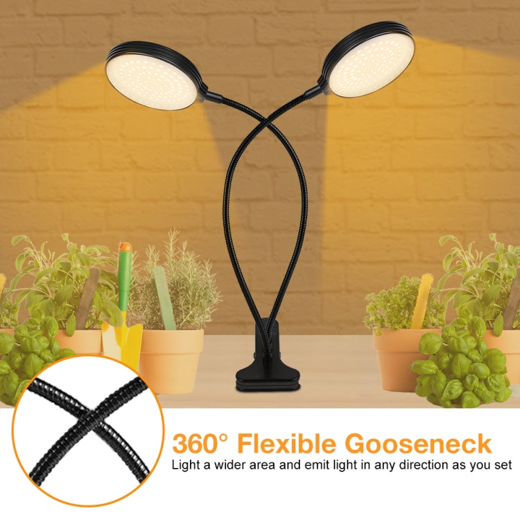 LED Pflanzenwachstumslampe USB Fernbedienung Clip wasserdicht Vollspektral natürliches Weiß Setzling Pflanzenlicht, Leistung: 45W Drei Köpfe