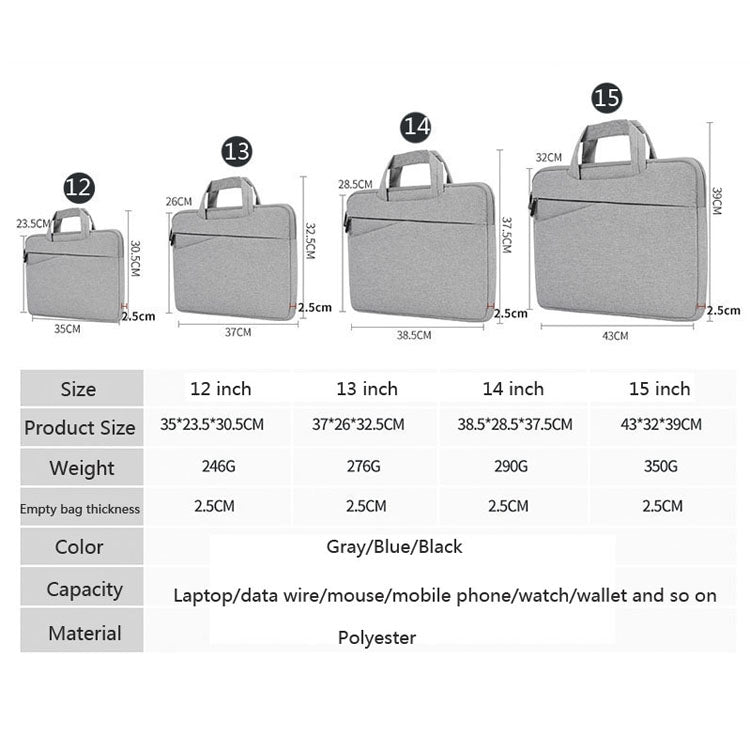 Frendorf | BUBM FMBX Laptop Liner Bag Business Computer Bag Große Kapazität Computer Handtasche, Größe: 15 Zoll (Schwarz)