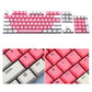 Frendorf | 104-Tasten Zwei-Farben Form Transparent PBT Tastenkappen Mechanische Tastatur (Pink Weiß)
