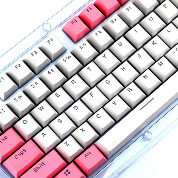 Frendorf | 104-Tasten Zwei-Farben Form Transparent PBT Tastenkappen Mechanische Tastatur (Pink Weiß)