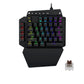 Frendorf | K700 44 Tasten RGB Leuchtend Umschaltbare Achse Gaming Einhändig Tastatur, Kabel Länge: 1m(Tea Shaft)
