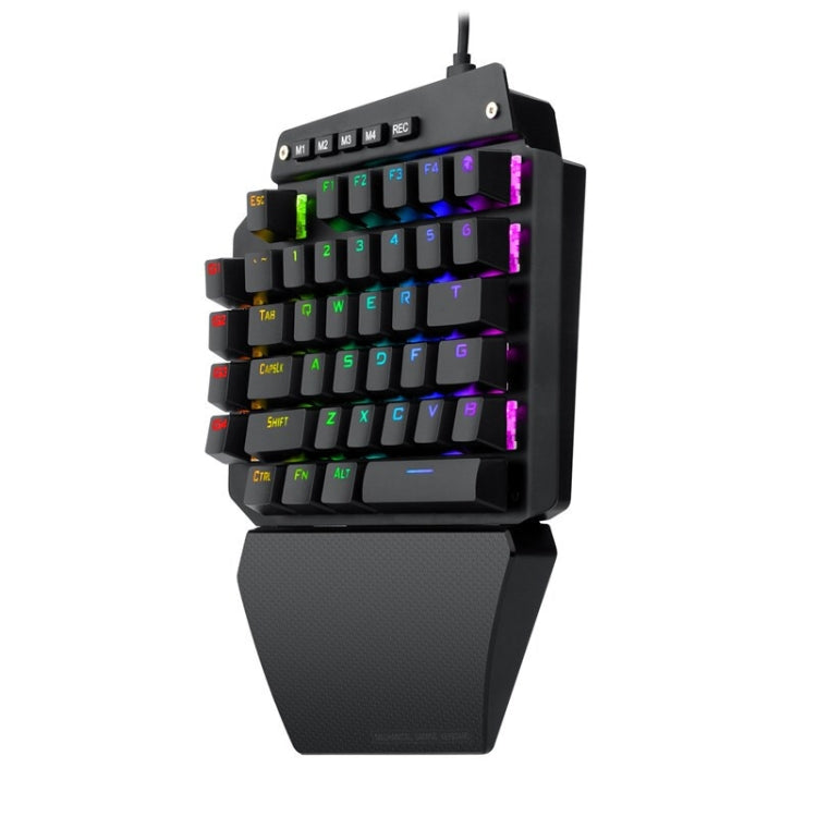 Frendorf | K700 44 Tasten RGB Leuchtend Umschaltbare Achse Gaming Einhändig Tastatur, Kabel Länge: 1m(Tea Shaft)