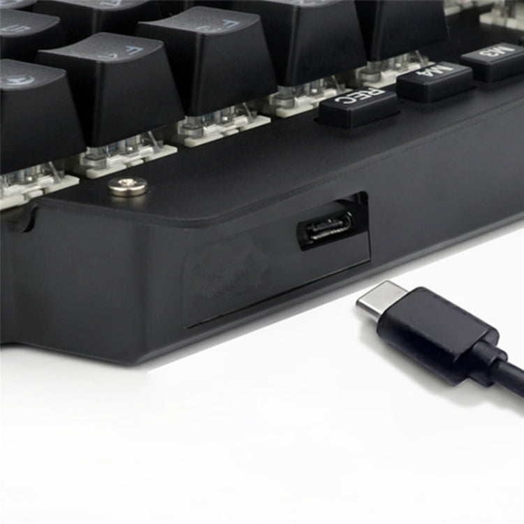 Frendorf | K700 44 Tasten RGB Leuchtend Umschaltbare Achse Gaming Einhändig Tastatur, Kabel Länge: 1m(Tea Shaft)
