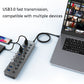 Frendorf | Blueendless USB-Splitter Aluminiumlegierung QC Schnelllade-Expander, Anzahl der Schnittstellen: 7-Port (12V2A Strom)