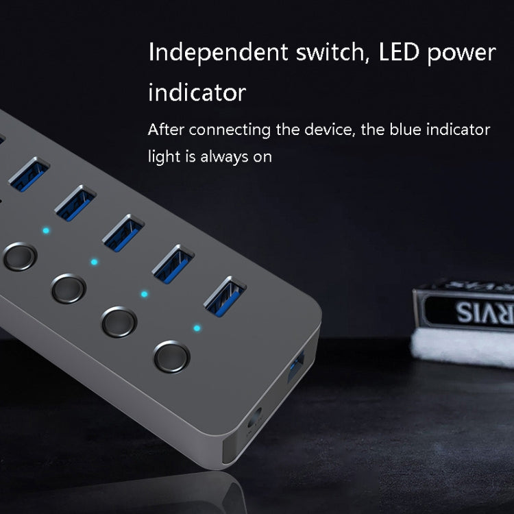Frendorf | Blueendless USB-Splitter Aluminiumlegierung QC Schnelllade-Expander, Anzahl der Schnittstellen: 7-Port (12V2A Strom)