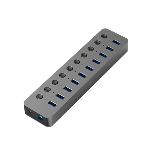 Frendorf | Blueendless USB-Splitter Aluminiumlegierung QC Schnelllade-Expander, Anzahl der Anschlüsse: 10-Port (12V4A Leistung)