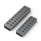 Frendorf | Blueendless USB-Splitter Aluminiumlegierung QC Schnelllade-Expander, Anzahl der Anschlüsse: 10-Port (12V4A Leistung)