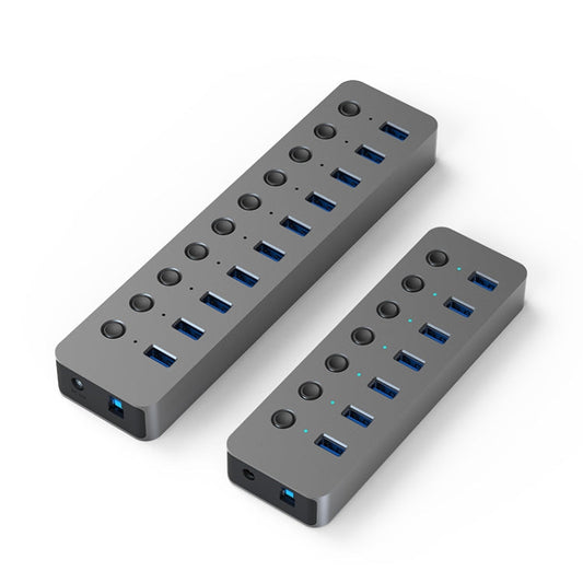 Frendorf | Blueendless USB-Splitter Aluminiumlegierung QC Schnelllade-Expander, Anzahl der Anschlüsse: 10-Port (12V4A Leistung)
