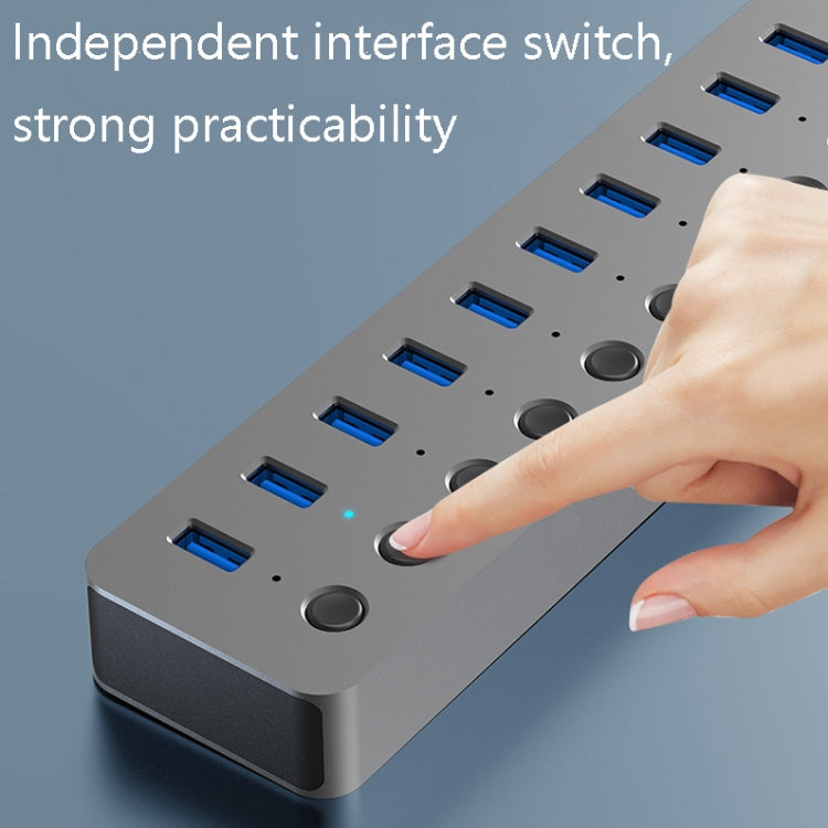 Frendorf | Blueendless USB-Splitter Aluminiumlegierung QC Schnelllade-Expander, Anzahl der Anschlüsse: 10-Port (12V4A Leistung)