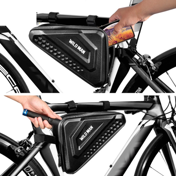 Frendorf | WILD MAN ES19 Fahrrad EVA Hartschalen-Dreieckstasche Mountainbike Vorderträger Tasche (Schwarz)