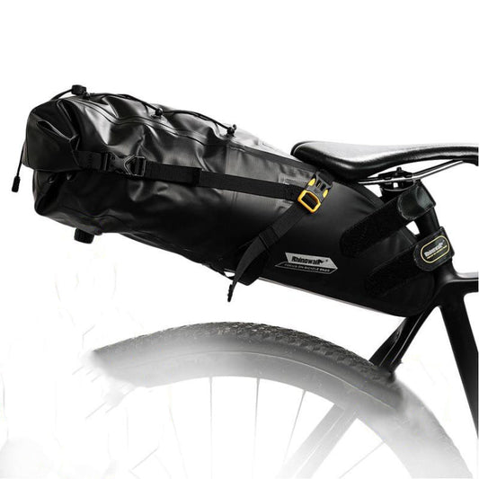 Frendorf | Rhinowalk RK19511 Voll wasserdichte Fahrradsattel Hecktasche Großer Fassungsvermögen Straßenrad Tasche, Farbe: RK19513 Schwarz 13L