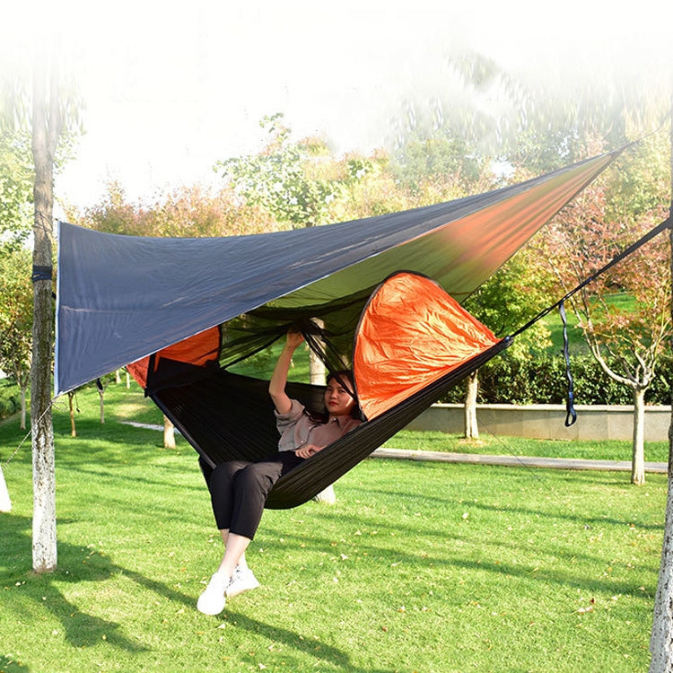 Frendorf | Strut Mückennetz-Hängematte Diamond Sonnenschutz Set Outdoor Camping Automatische Schnell-Öffnung Anti-Mücken Hängemattendach Set (Schwarz)