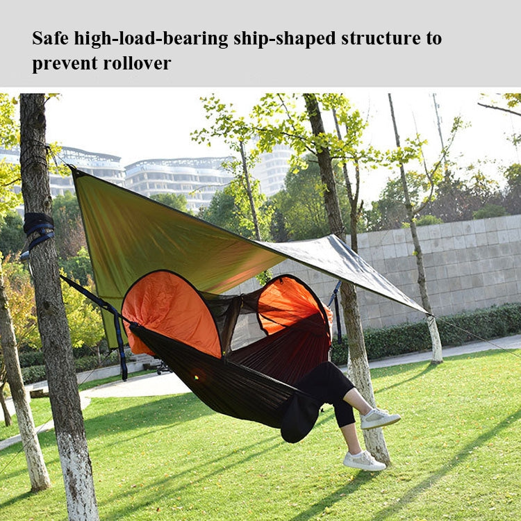 Frendorf | Strut Mückennetz-Hängematte Diamond Sonnenschutz Set Outdoor Camping Automatische Schnell-Öffnung Anti-Mücken Hängemattendach Set (Schwarz)