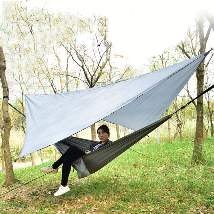 Frendorf | Outdoor Camping Sonnenblende + Anti-Mücken Hängematte Set Fallschirmstoff Netzgarn Anti-Mücken Hängematte (Grau)