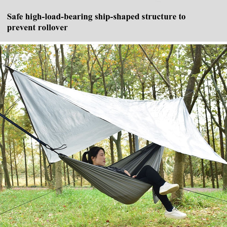 Frendorf | Outdoor Camping Sonnenblende + Anti-Mücken Hängematte Set Fallschirmstoff Netzgarn Anti-Mücken Hängematte (Tinte Grün)