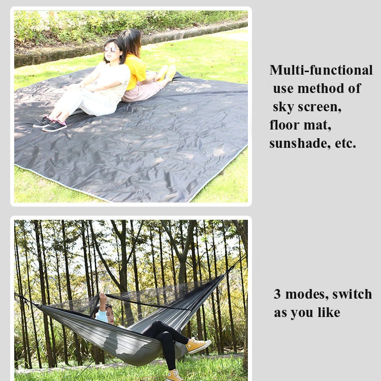 Frendorf | Outdoor Camping Sonnenblende + Anti-Mücken Hängematte Set Fallschirmstoff Netzgarn Anti-Mücken Hängematte (Tinte Grün)
