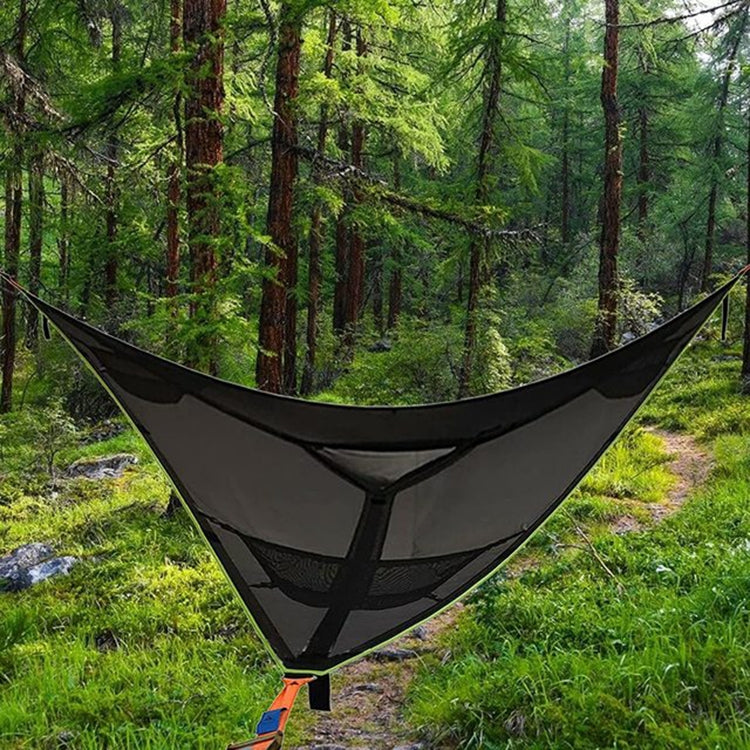 Frendorf | 2,8 m Familien Outdoor Tragbares Luftzelt Mehrpersonen Camping Dreiecks Hängematte (Schwarz)
