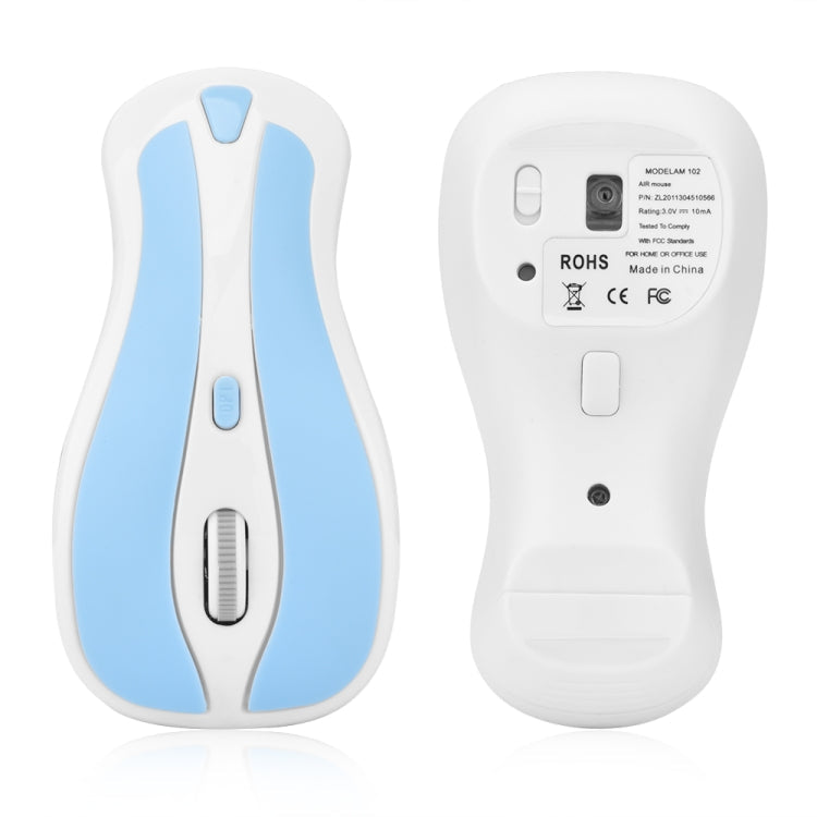 Frendorf | PR-01 1600 DPI 7 Tasten fliegendes Eichhörnchen Wireless Maus 2.4G Gyroskop Spiel Maus (Weiß Blau)