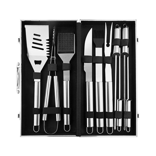 Frendorf | 10 in 1 Grillkombinationstool-Set Aluminium-Box Edelstahl-Grillset